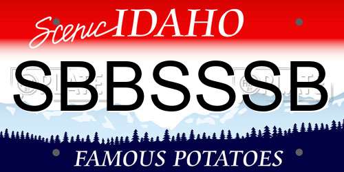 SBBSSSB Idaho License Plate