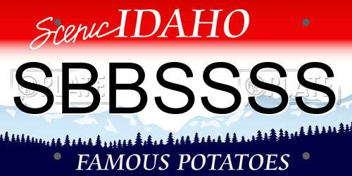 SBBSSSS Idaho License Plate