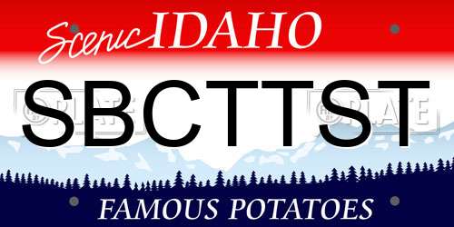 SBCTTST Idaho License Plate
