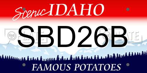 SBD26B Idaho License Plate