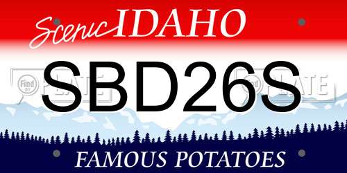 SBD26S Idaho License Plate