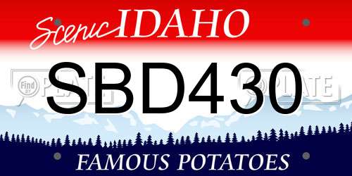SBD430 Idaho License Plate