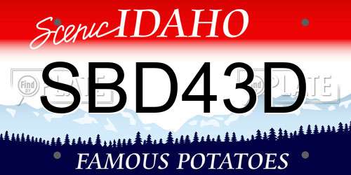 SBD43D Idaho License Plate