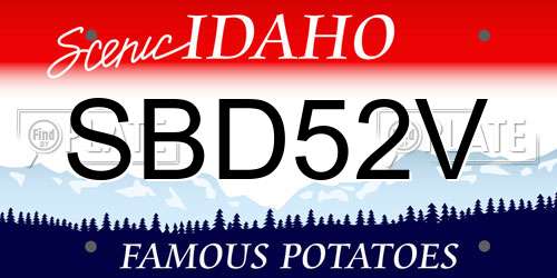 SBD52V Idaho License Plate