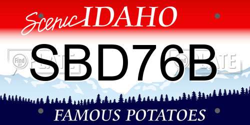 SBD76B Idaho License Plate