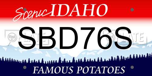 SBD76S Idaho License Plate
