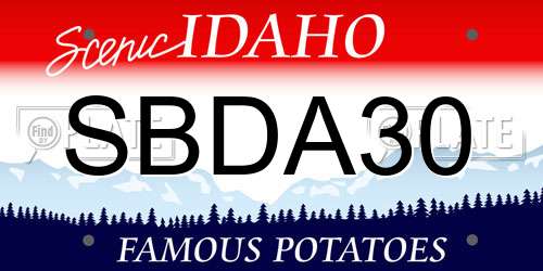 SBDA30 Idaho License Plate