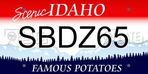 SBDZ65 Idaho License Plate