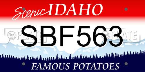 SBF563 Idaho License Plate
