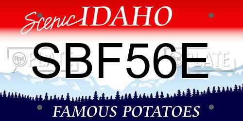 SBF56E Idaho License Plate