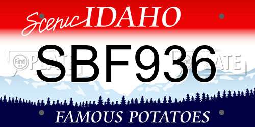 SBF936 Idaho License Plate