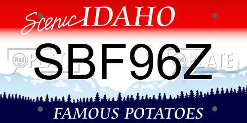 SBF96Z Idaho License Plate