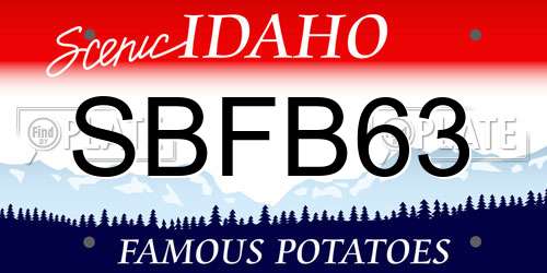 SBFB63 Idaho License Plate