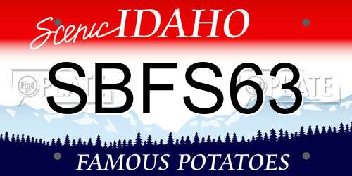 SBFS63 Idaho License Plate