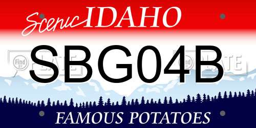SBG04B Idaho License Plate