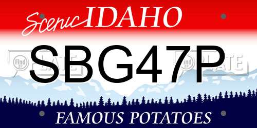 SBG47P Idaho License Plate