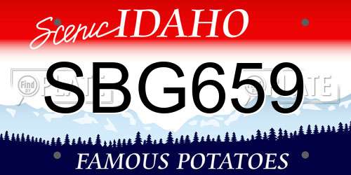 SBG659 Idaho License Plate