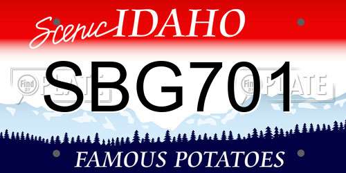 SBG701 Idaho License Plate
