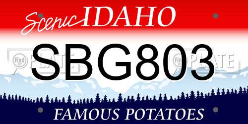 SBG803 Idaho License Plate