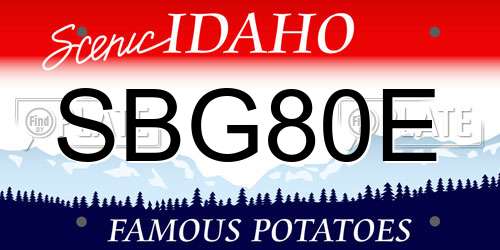 SBG80E Idaho License Plate