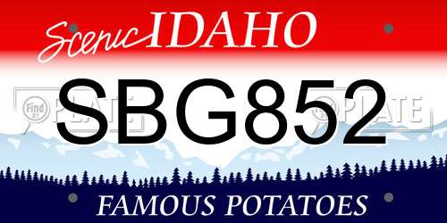 SBG852 Idaho License Plate