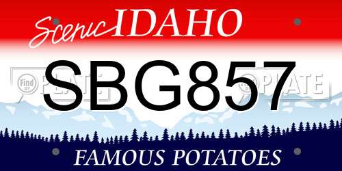 SBG857 Idaho License Plate