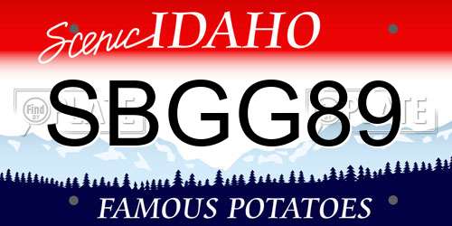 SBGG89 Idaho License Plate