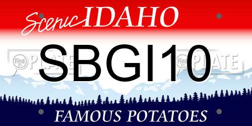 SBGI10 Idaho License Plate