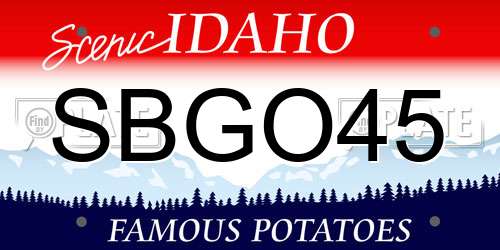 SBGO45 Idaho License Plate