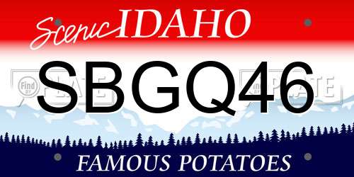 SBGQ46 Idaho License Plate
