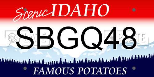 SBGQ48 Idaho License Plate