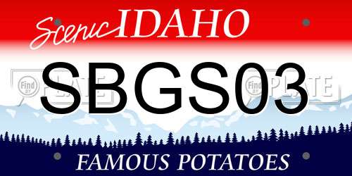 SBGS03 Idaho License Plate