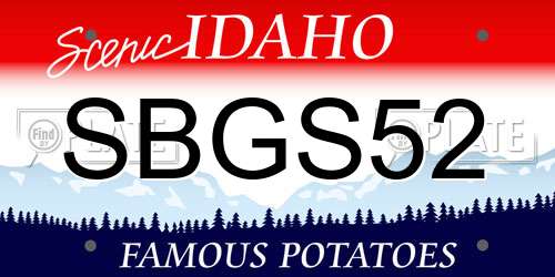 SBGS52 Idaho License Plate