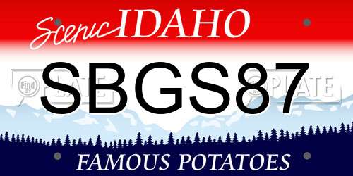 SBGS87 Idaho License Plate