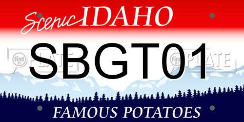 SBGT01 Idaho License Plate