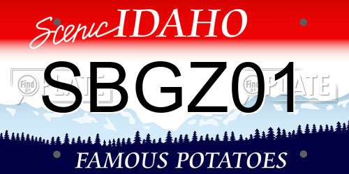 SBGZ01 Idaho License Plate