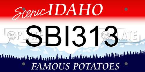 SBI313 Idaho License Plate
