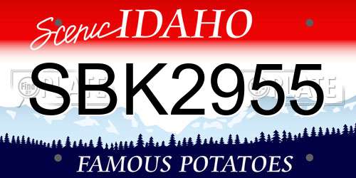 SBK2955 Idaho License Plate