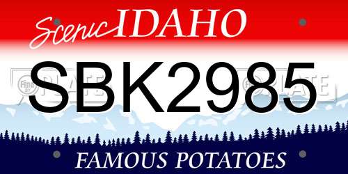 SBK2985 Idaho License Plate