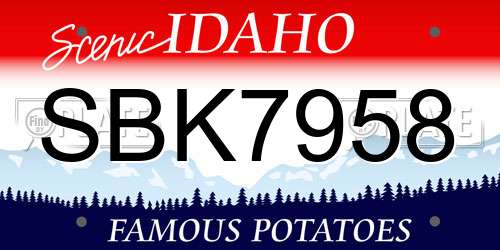 SBK7958 Idaho License Plate