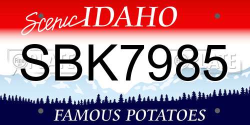 SBK7985 Idaho License Plate