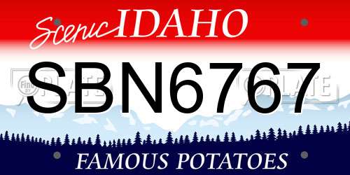 SBN6767 Idaho License Plate