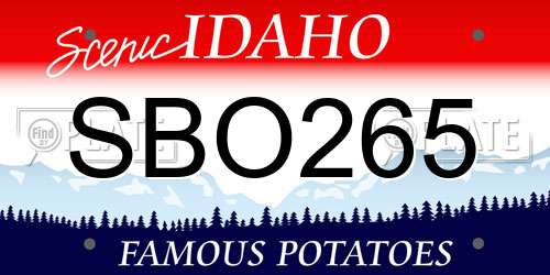 SBO265 Idaho License Plate