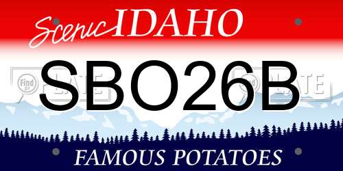 SBO26B Idaho License Plate