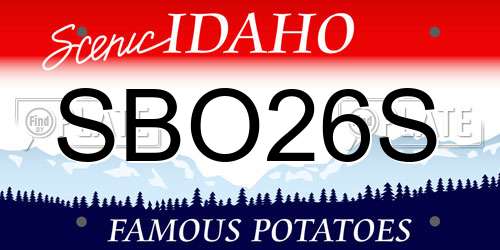 SBO26S Idaho License Plate