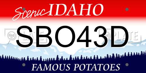 SBO43D Idaho License Plate