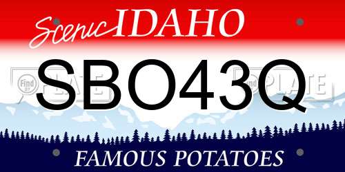 SBO43Q Idaho License Plate