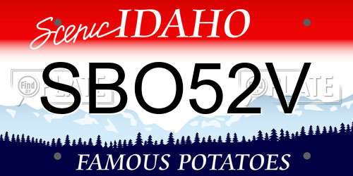 SBO52V Idaho License Plate