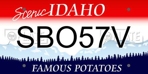 SBO57V Idaho License Plate