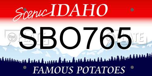 SBO765 Idaho License Plate